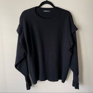 ZARA Knit Ruffle Sleeves Sweater